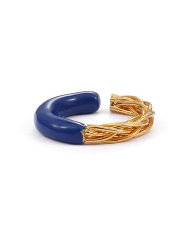 Wire Brass Enamel Star Minimalist Band Ring