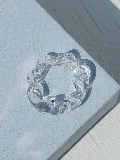 Hand Glass  Geometric Minimalist Round Band Ring