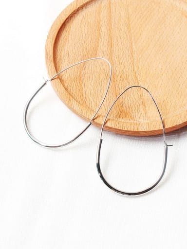 Copper Hollow Oval Minimalist Drop Trend Korean Fashion Earring