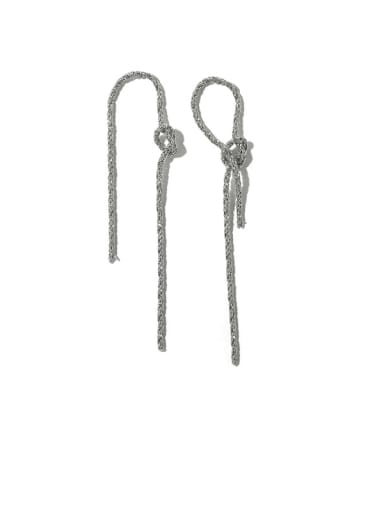 Brass knot Vintage  tassel  Threader Earring