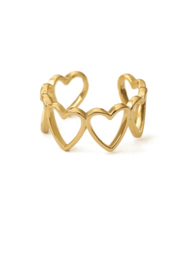 Brass Hollow Heart Minimalist Band Ring