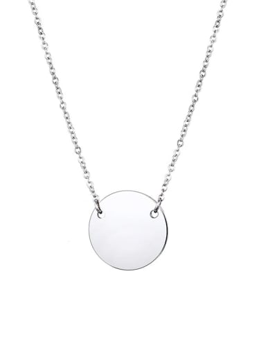 Steel color Titanium Round Minimalist Necklace