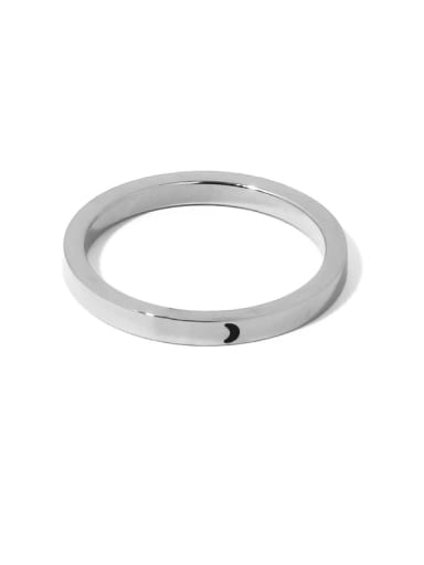 Titanium Steel Sun Moon Minimalist Band Ring