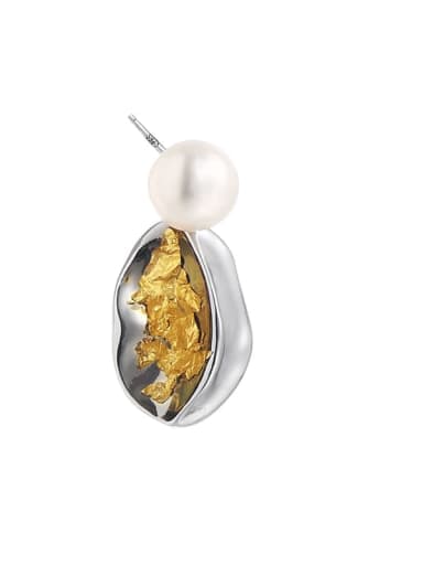 Brass Imitation Pearl Irregular Minimalist Single Earring