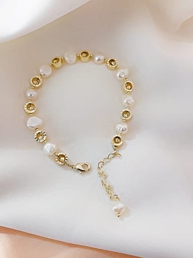 Alloy Imitation Pearl Geometric Trend Adjustable Bracelet