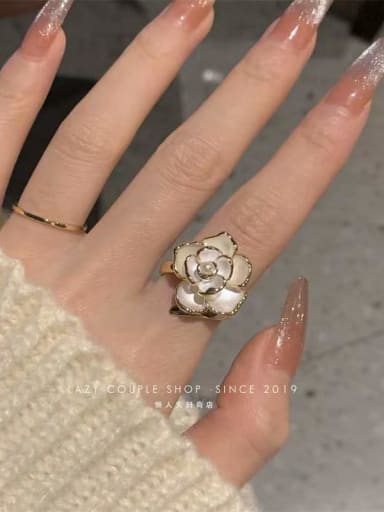 custom Copper Alloy Enamel Flower Trend Band Ring