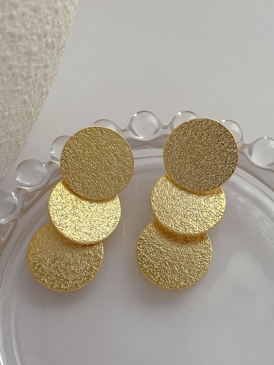 N221 gold Brass Geometric Trend Drop Long Earring