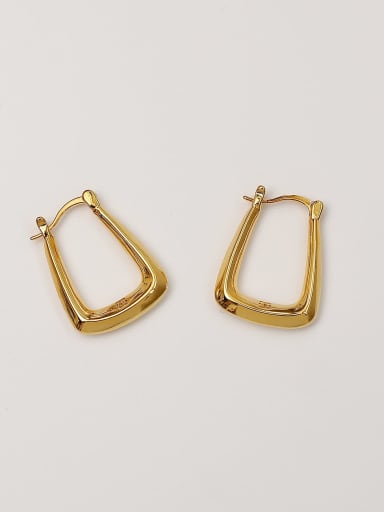 14k Gold Brass Geometric Minimalist Huggie Trend Korean Fashion Earring