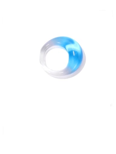 Sea blue Millefiori Glass Multi Color Round Artisan Band Ring