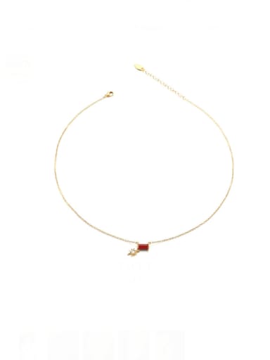 Zircon Star Firecracker Bar Brass Enamel  Minimalist Rabbit  Earring and Necklace Set