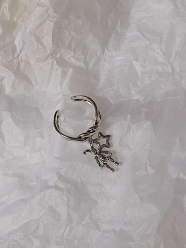 Alloy+Rabbit With Star Trend Band Ring/ Free Size Ring