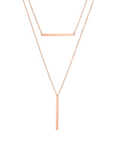 rose gold Stainless steel Geometric Dainty Multi Strand Necklace