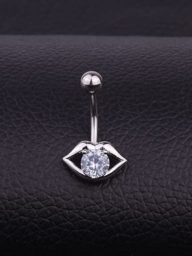 Stainless steel Cubic Zirconia Mouth Hip Hop Belly Rings & Belly Bars