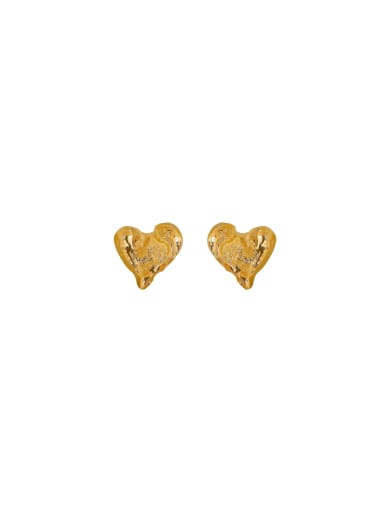 Brass Heart Trend Stud Earring