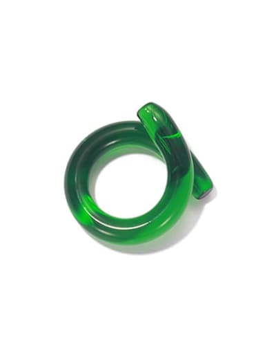 Green Hand Glass  Multi Color Geometric Trend Band Ring