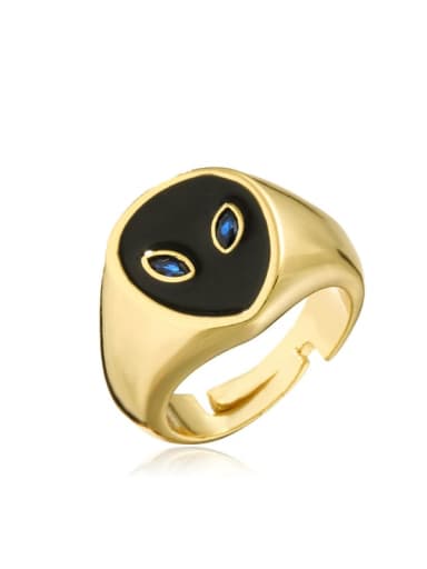 custom Brass Enamel Fox Minimalist Band Ring