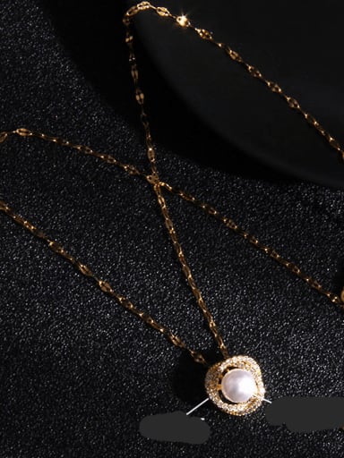 Copper Imitation Pearl Acrylic Sea  Star Trend Heart Pendant Necklace