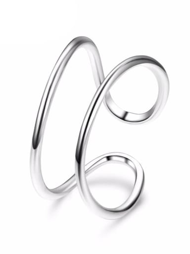 Steel color Stainless steel Geometric Minimalist Stackable Ring