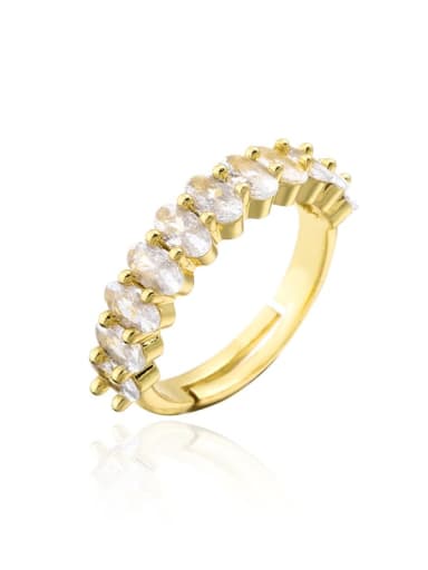 11418 Brass Cubic Zirconia Geometric Cute Band Ring