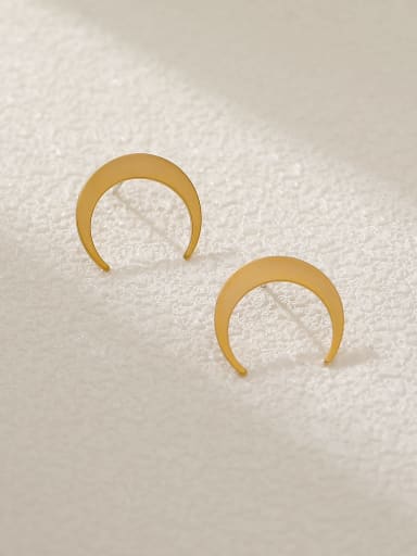 Brass Moon Minimalist Stud Earring