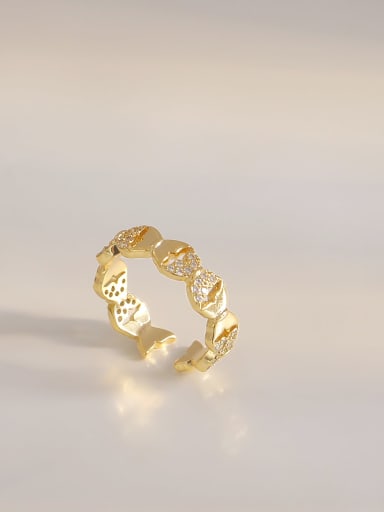 Brass Heart Minimalist Band Ring