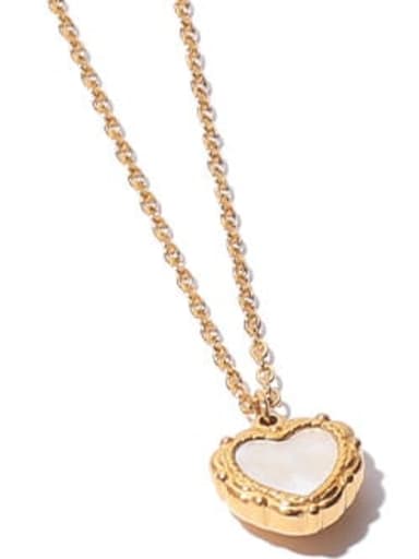 White Shell Necklace Brass Shell  Trend Heart  Pendant Necklace