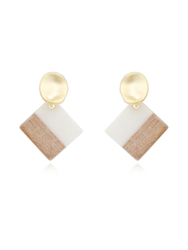 custom Brass Wood Geometric Minimalist Earring
