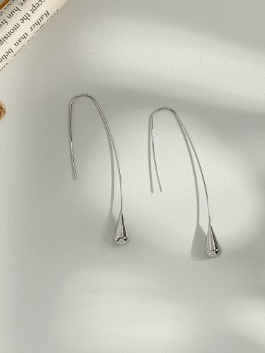 white K Copper Water Drop Minimalist Hook Trend Korean Fashion Earring