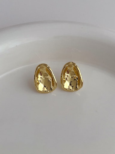 K50 Gold Small Brass Geometric Hip Hop Stud Earring