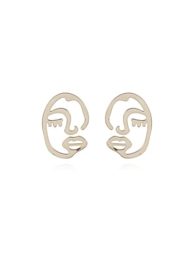 Copper Simple People Insurance Abstract Stud Trend Korean Fashion Earring