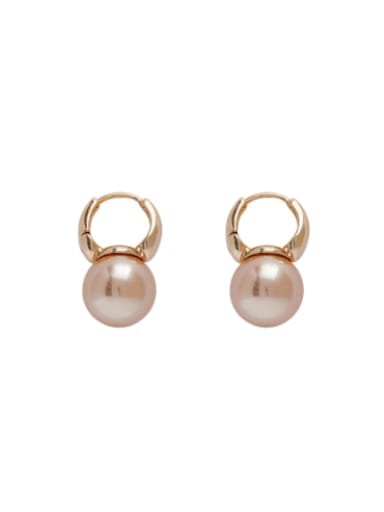 Brass Imitation Pearl Geometric Vintage Huggie Earring