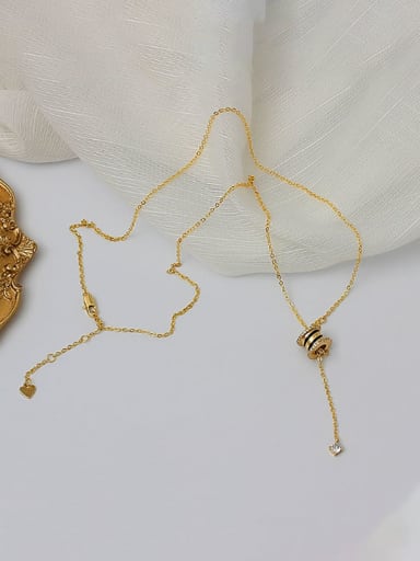 Brass Cubic Zirconia Geometric Dainty Trend Korean Fashion Necklace