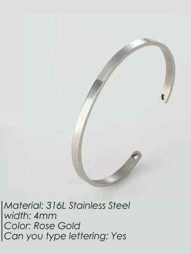 4MM steel color Stainless steel Geometric Minimalist Cuff Bangle
