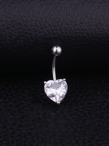 Stainless steel Cubic Zirconia Heart Minimalist Belly Rings & Belly Bars