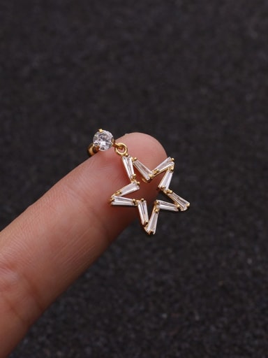Brass Cubic Zirconia Geometric Cute Drop Earring