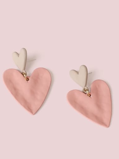 Alloy Enamel Heart Cute Drop Earring