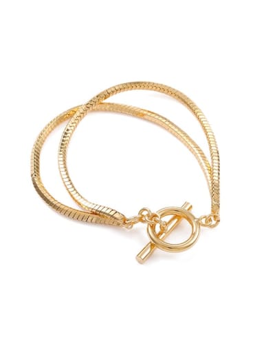 Brass Vintage Snake bone chain Strand Bracelet