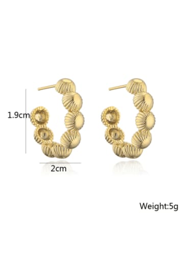 41779 Brass Geometric Vintage Stud Earring