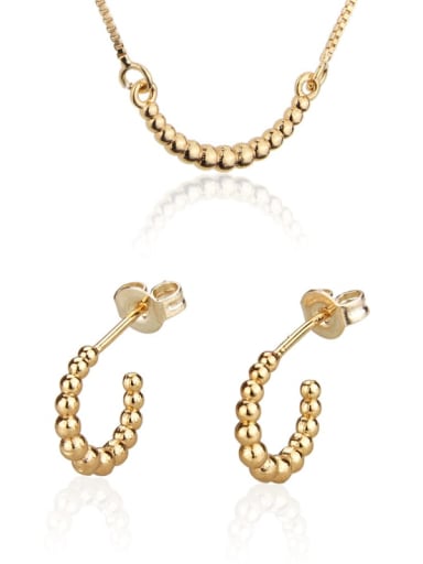 Brass Bead Round Minimalist pendant Necklace