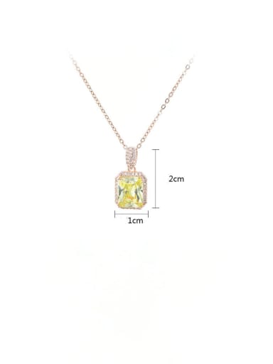 rose gold Brass Cubic Zirconia Geometric Dainty Necklace