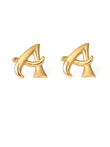 Brass Letter Minimalist  Stud Earring(single)
