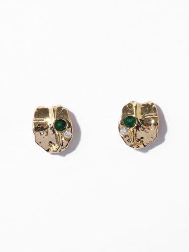 Brass Irregular Geometric Vintage Stud Earring