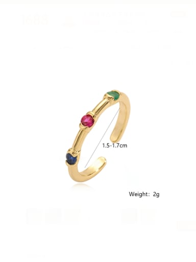 13890 Brass Geometric Hip Hop Stackable Ring