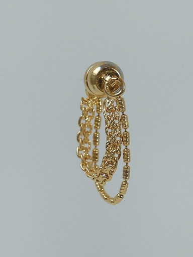 Brass  Double-layer chain magnetic buckle ear clip   Single Earring