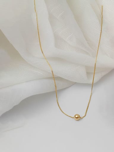 Brass  Minimalist  round bead pendant Trend Korean Fashion Necklace