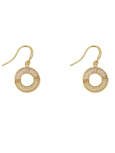 Brass Cubic Zirconia Geometric Minimalist Hook Trend Korean Fashion Earring