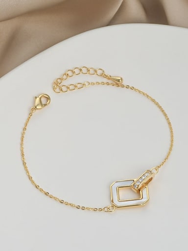 Brass Shell Geometric Minimalist Link Bracelet