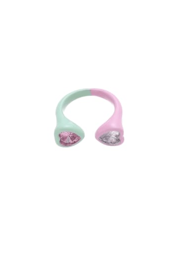 Option 1 Brass Enamel Multi Color Bowknot Cute Band Ring