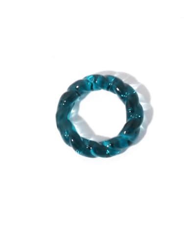 Multi Color  Glass Geometric Trend Hand Band Ring
