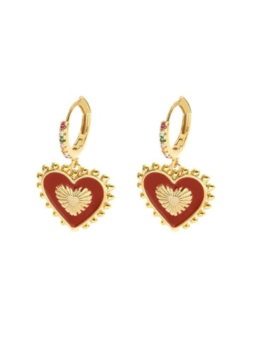 Love earrings sold in pairs Brass Enamel Minimalist Heart Earring and Necklace Set